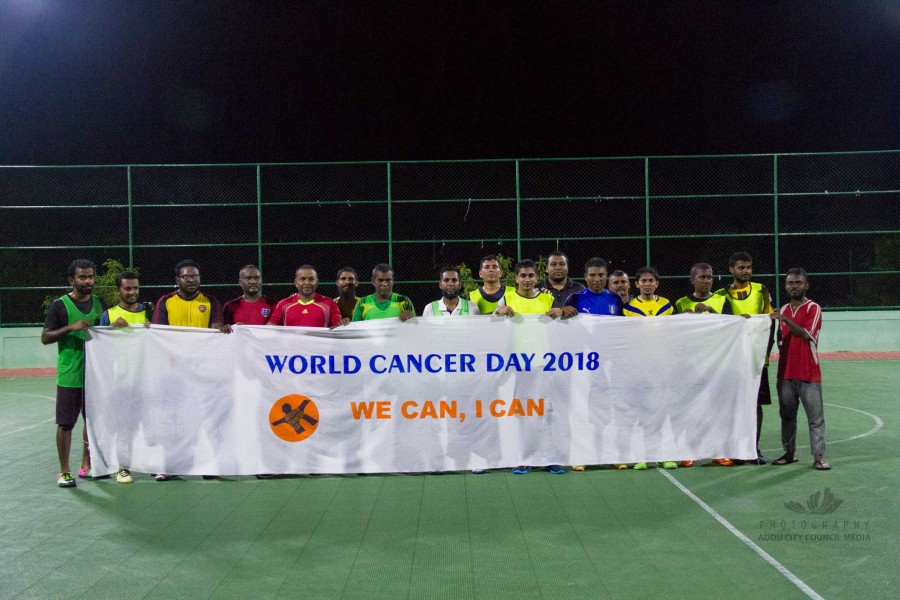 ކެންސަރ ޑޭ ފާހަގަކުރުމުގެ ގޮތުން ކައުންސިލްގެ ރެކްރިއޭޝަން ކްލަބާއި އެޗް.އާރު.އެޗް އާ ދެމެދު އެކުވެރިކަމުގެ ފުޓްސަލް މެޗެއް ކުޅެފި